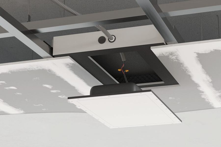 Installing an invisible speaker in a ceiling