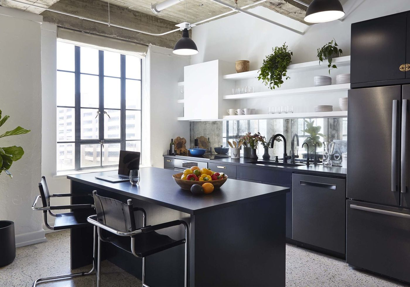 Kitchen lit by Ketra at different times of day