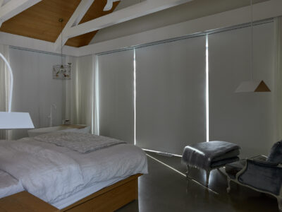 Lutron Wired Shades Closed with a view