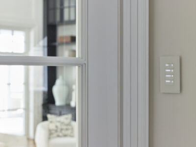 White Palladiom Keypad by Lutron